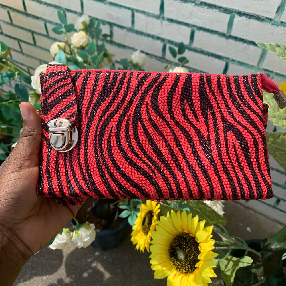 Red Purse with black stripes for women all ages